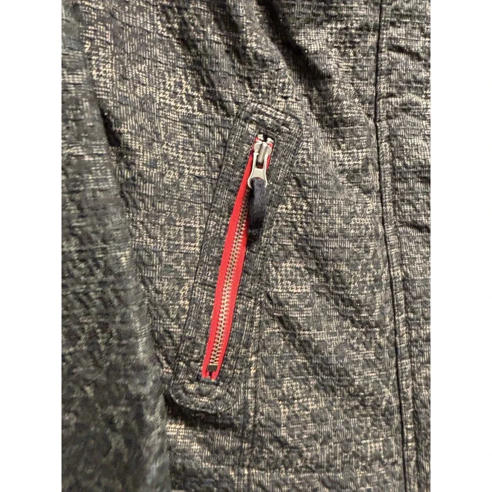 Free People We the Free Black Textured Red Pop of Color Moto Jacket Size 10 - Picture 8 of 12